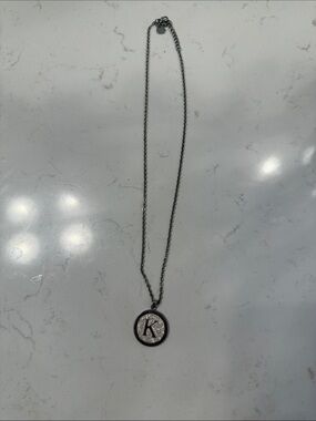 Initial K Silver-Tone Pendant Necklace